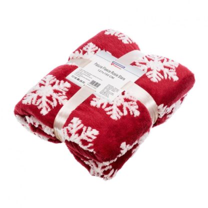FLEECE BLANKET RED STARS 127X150 CM