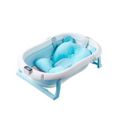 Bathtub with built-in thermometer, blue