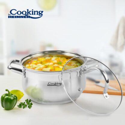 STAINLESS STEEL POT+LID 22 X 12.5 CM,4.7L,AMIRA - Image 4