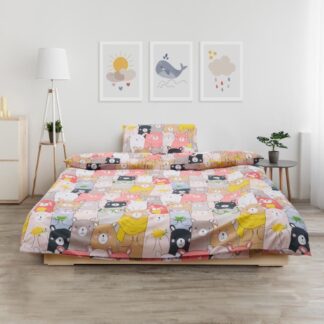 SINGLE BED SET COTTON ANIMALS