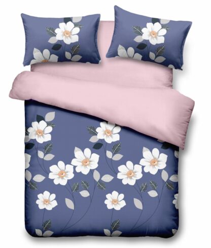 King size Micro Blue Daisy bed linen