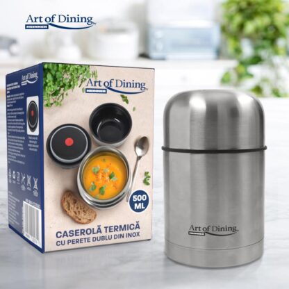 THERMAL CASSEROLE, DOUBLE WALL, STAINLESS STEEL 500ML - Image 4