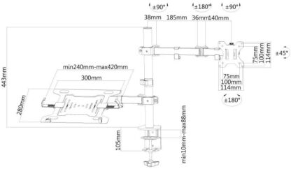 Neomounts Screen TV Desk Clamp FullMot 10"-32" - Image 2