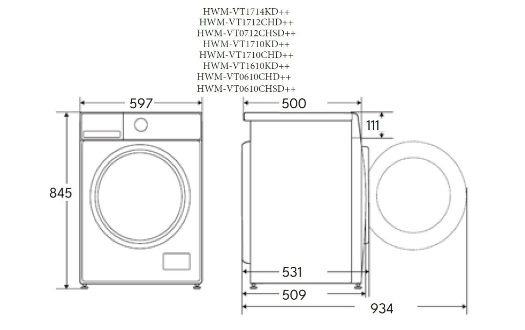 WASHING MACHINE HEINNER HWM-VT0610CHD++ - Image 3