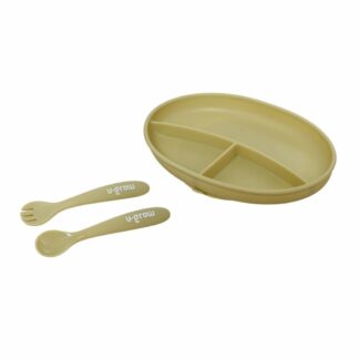 Silicone plate and spoon set, olives
