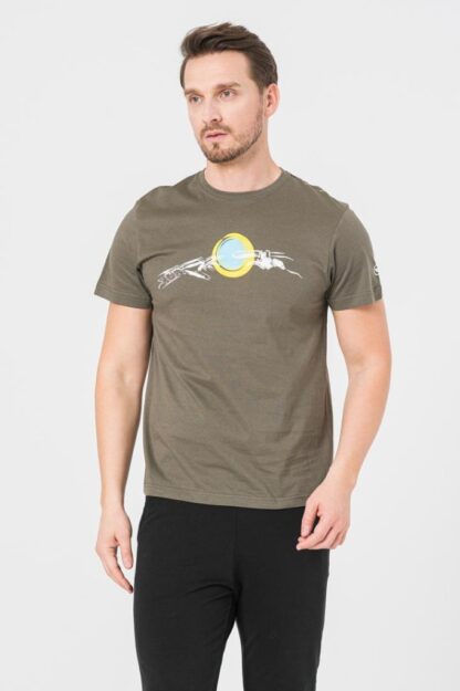 Men's Casual T-Shirt Bicycle Hand Castor Gray-L
