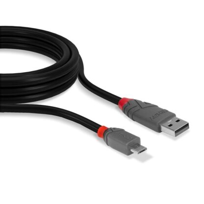 Lindy 1m USB 2.0 Type A Cable - MicroUSB, Anthra Line - Image 2