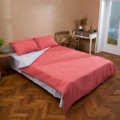 King Size bed set 144TC, brick color - Image 2