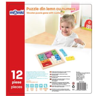WOODEN PUZZLE WITH NUMBERS, 12 PIECES