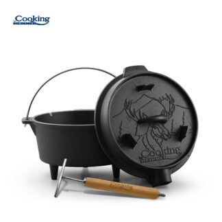 PURE CAST IRON POT+HEAD DIA 25 CM, 4L, NATURAL
