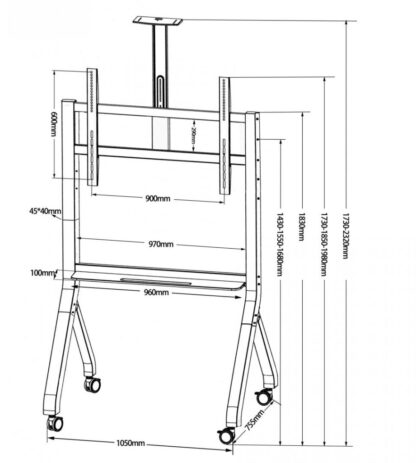 SERIOUX MOBILE TV STAND 213CA-W 55"-100" - Image 4