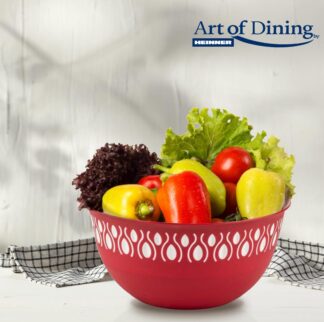 SET OF 4 PLASTIC BOWL, 16/20/24/28 CM, RED