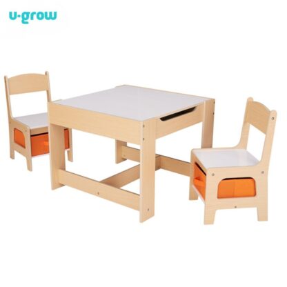 Table and 2 chairs set, natural wood, U-Grow - Image 2