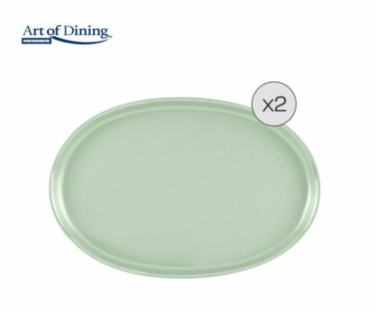 SET OF 2 CERAMIC PLATES 30x20 CM, YVONNE