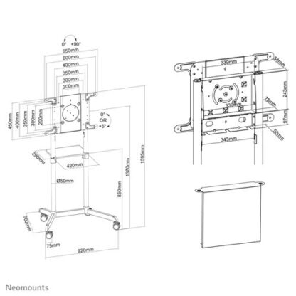Neomounts Screen TV Floor Stand Mobile 37"-70" - Image 6
