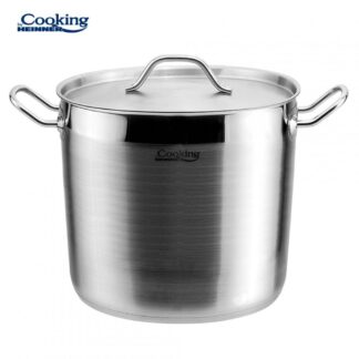 STAINLESS STEEL STOCK POT+LID 24x20 CM, 9L, MAESTRO