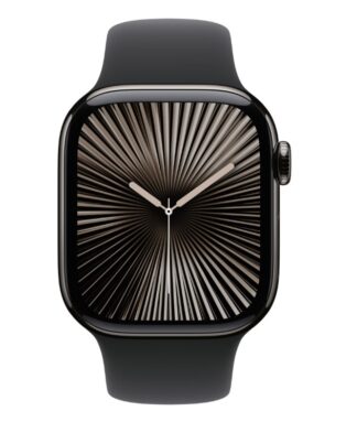 Apple Watch Series 10 GPS + Cellular 42mm Slate Titanium Case with Black Sport Band - M/L