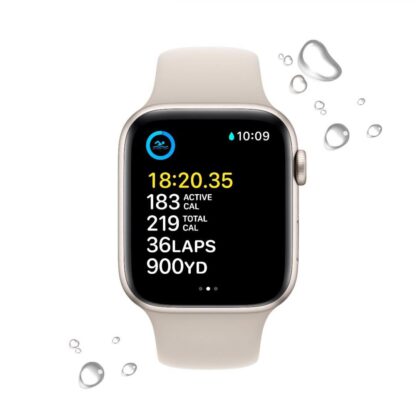 Apple Watch SE GPS + Cellular 40mm Starlight Aluminium Case with Starlight Sport Band - M/L - Image 5