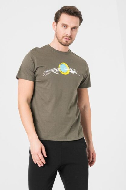 Men's Casual T-Shirt Bicycle Hand Castor Gray-L - Image 4