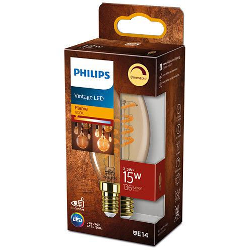 Philips Classic B35 Vintage LED Bulb - EU Supplies