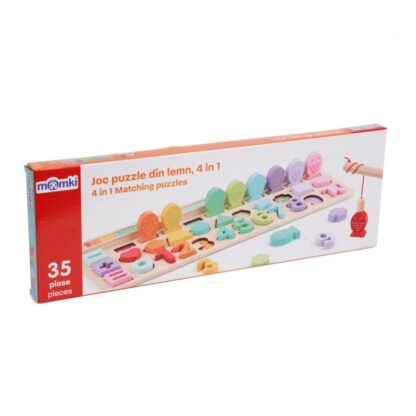 WOODEN PUZZLE GAME, 4 IN 1, 35 PIECES