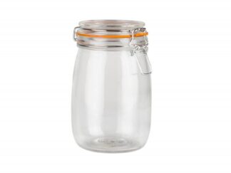Glass storage jar with lid 1L