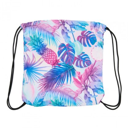 BEACH TOWEL WITH BACKPACK 70X140 CM LEAFS