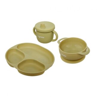 Set of 3 silicone pieces, olive