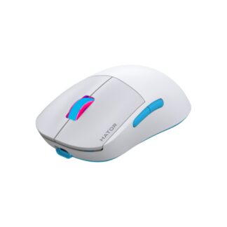 Hator Quasar 2 Pro wireless mouse, white-blue