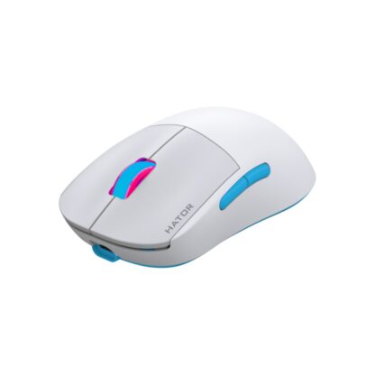 Hator Quasar 2 Pro wireless mouse, white-blue
