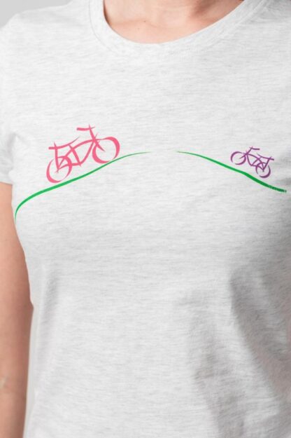 Light Gray-M Women's Family Bicycle Casual T-Shirt - Image 5