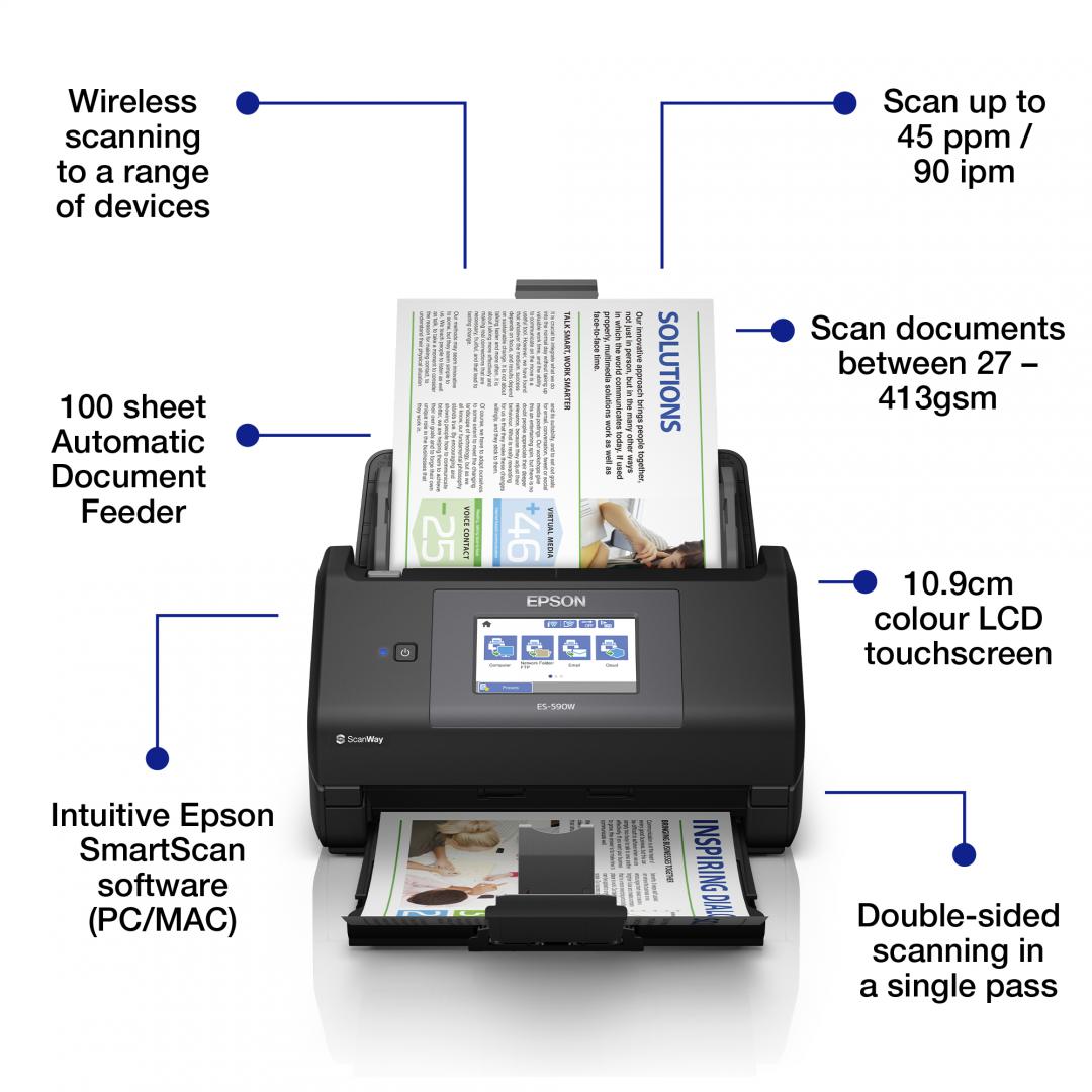 EPSON WORKFORCE ES-590W A4 SCANNER - Image 3