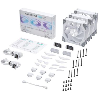 PHANTEKS D30 PWM Rs Afw D-RGB 3x 120mm White - Image 10