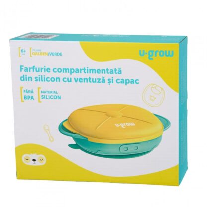 Silicone plate with lid, yellow, U-Grow - Image 4
