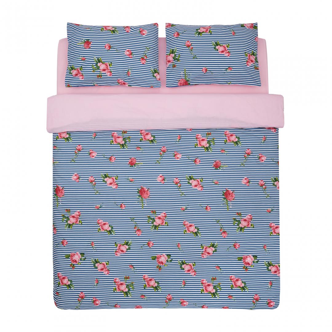 DOUBLE BED LINEN, 100% BBC, 132TC, PINK - EU Supplies