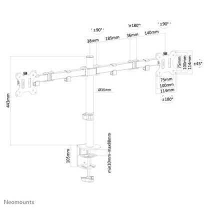 Neomounts Screen TV Desk Clamp Full Mot 10"-32" - Image 2