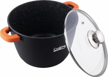 ALUM POT + CAP, 24X16.5CM, 6.3L, DARK LINE