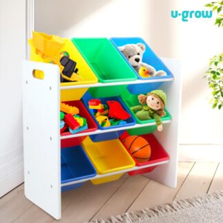 Shelf with 9 multi-colored baskets, U-Grow
