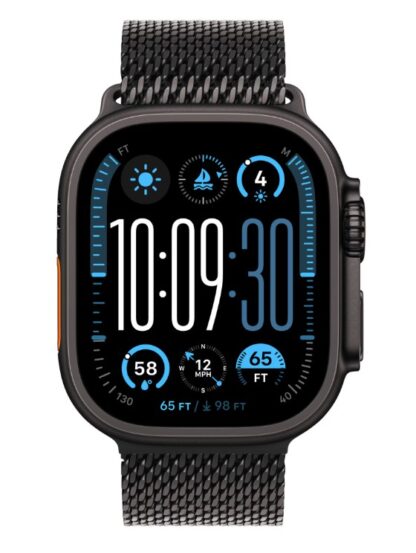 Apple Watch Ultra 2 GPS + Cellular 49mm Black Titanium Case with Black Titanium Milanese Loop - S