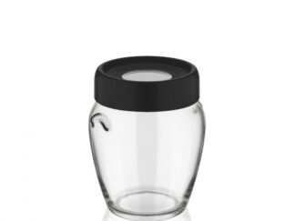 GLASS STORAGE JAR WITH LID, 580 ML BLACK