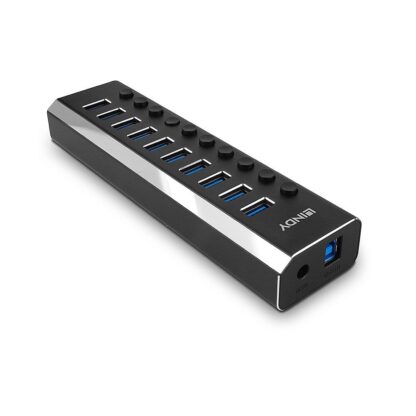 Hub Lindy 10 Port USB 3.0 buton On/Off - Image 2