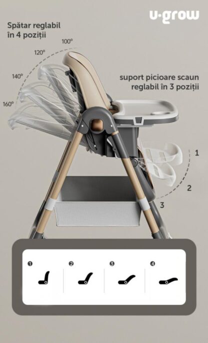 Adjustable dining chair, foldable, blue - Image 2
