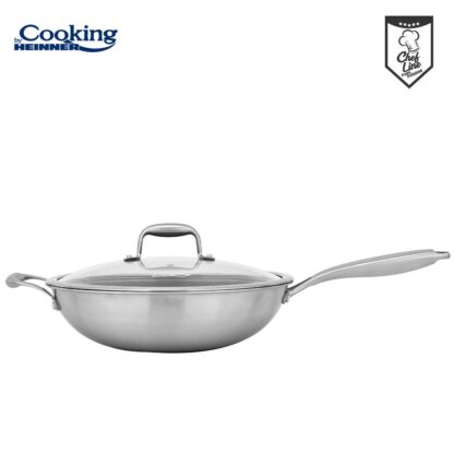STAINLESS STEEL WOK PAN+COVER 30x8.5CM, TITANIUM3 - Image 3