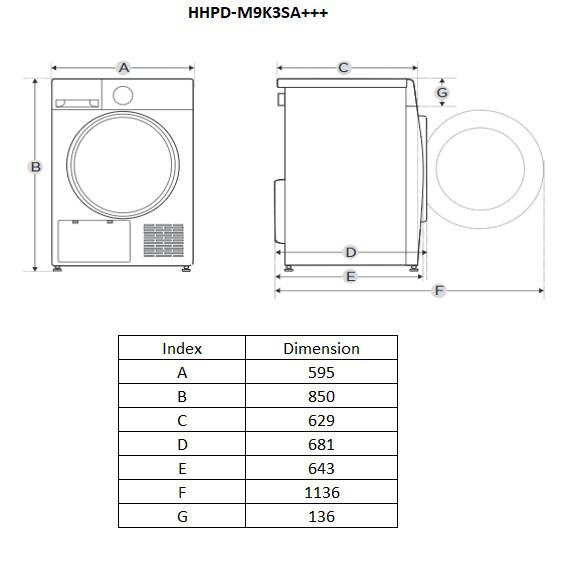HEAT PUMP DRYER HEINNER HHPD-M9K3SA+++ - Image 2