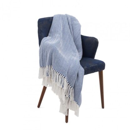 Plaid blanket 160X200 CM ZIG BLUE