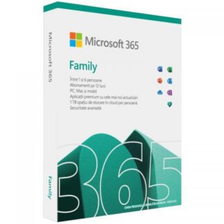 Retail Cloud License Microsoft 365 Family Romanian Subscription 1 year Medialess P8