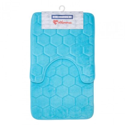 Set of 2 Turquoise foam bath mats