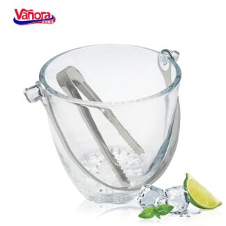 GLASS BREAKFAST BOWL WITH STAINLESS STEEL TONGS 800 ML