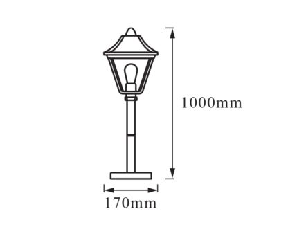 ENDURA CLASSIC TRAD 100CM ALU E27GDLEDV - Image 2