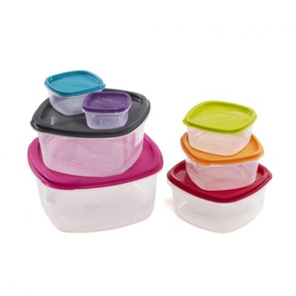 SET OF 7 SQUARE FOOD CASSEROLES WITH LIDS - Image 2